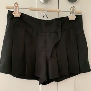 Central Park West Black Pleated Shorts